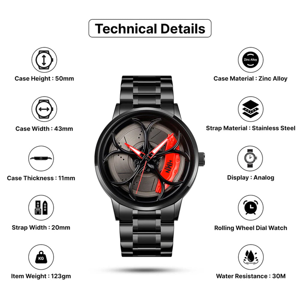 HMN™ INDIA Integra Type R Wheels Rolling Creative Watch - Series B