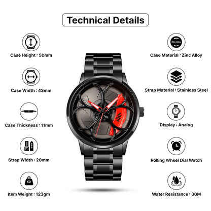HMN™ INDIA Integra Type R Wheels Rolling Creative Watch - Series B